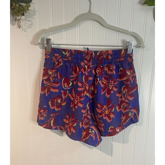 Athleta Womens Floral Print Drawstring Shorts XS Polyester/Spandex Blend Purple - Picture 2 of 14